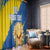 Custom Ukraine Independence Day Window Curtain Dove Of Peace With Grunge Pattern - Wonder Print Shop