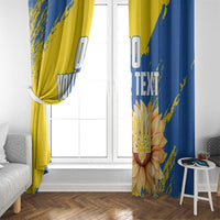 Custom Ukraine Independence Day Window Curtain Dove Of Peace With Grunge Pattern - Wonder Print Shop