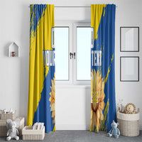 Custom Ukraine Independence Day Window Curtain Dove Of Peace With Grunge Pattern - Wonder Print Shop