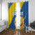 Custom Ukraine Independence Day Window Curtain Dove Of Peace With Grunge Pattern - Wonder Print Shop