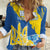Custom Ukraine Independence Day Women Casual Shirt Dove Of Peace With Grunge Pattern - Wonder Print Shop