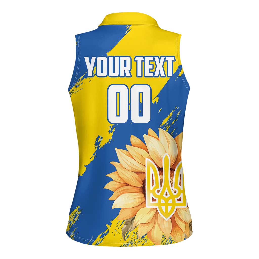 Custom Ukraine Independence Day Women Sleeveless Polo Shirt Dove Of Peace With Grunge Pattern - Wonder Print Shop