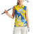 Custom Ukraine Independence Day Women Sleeveless Polo Shirt Dove Of Peace With Grunge Pattern - Wonder Print Shop