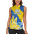 Custom Ukraine Independence Day Women Sleeveless Polo Shirt Dove Of Peace With Grunge Pattern - Wonder Print Shop