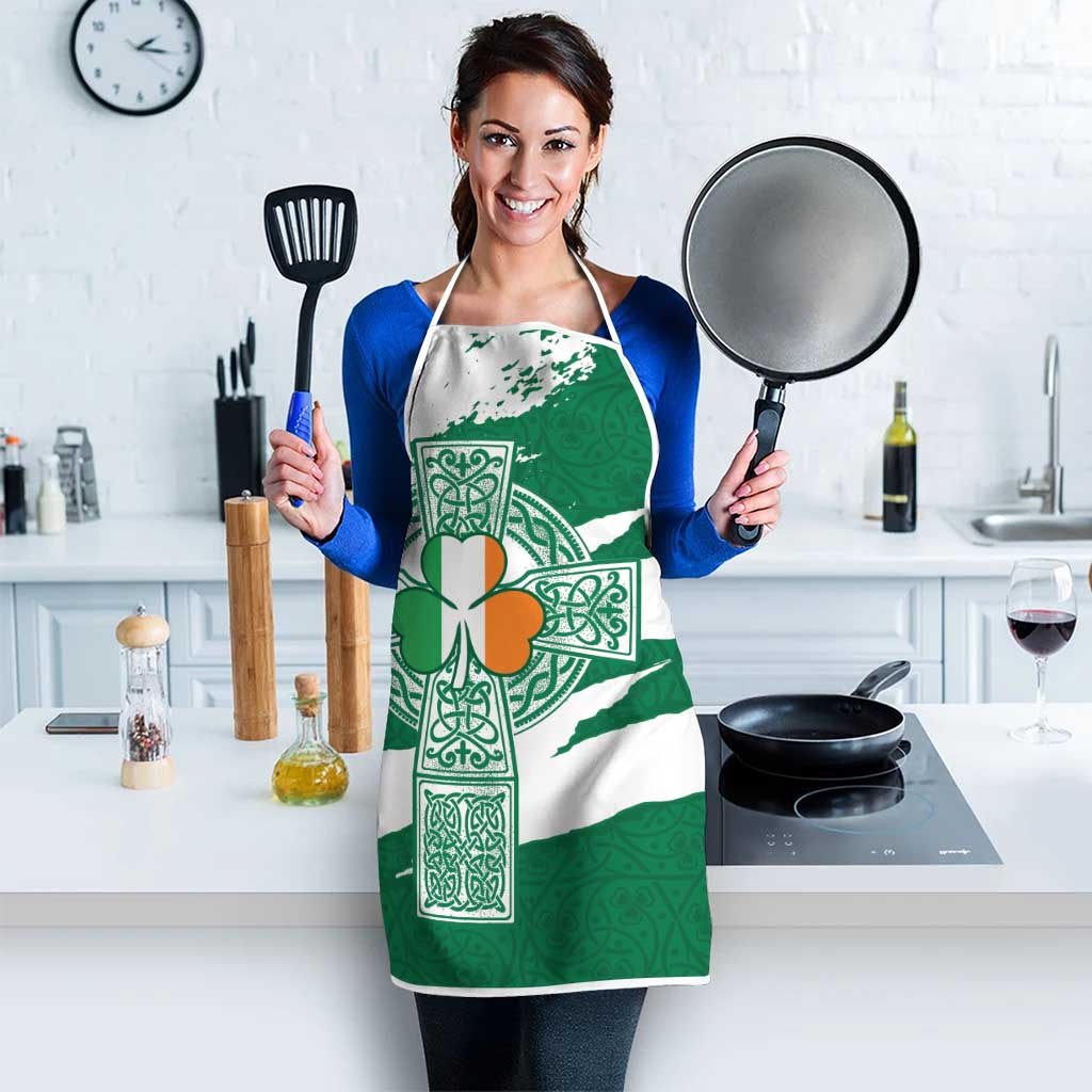 Ireland Celtic Cross Apron Irish Flag Shamrock - Wonder Print Shop
