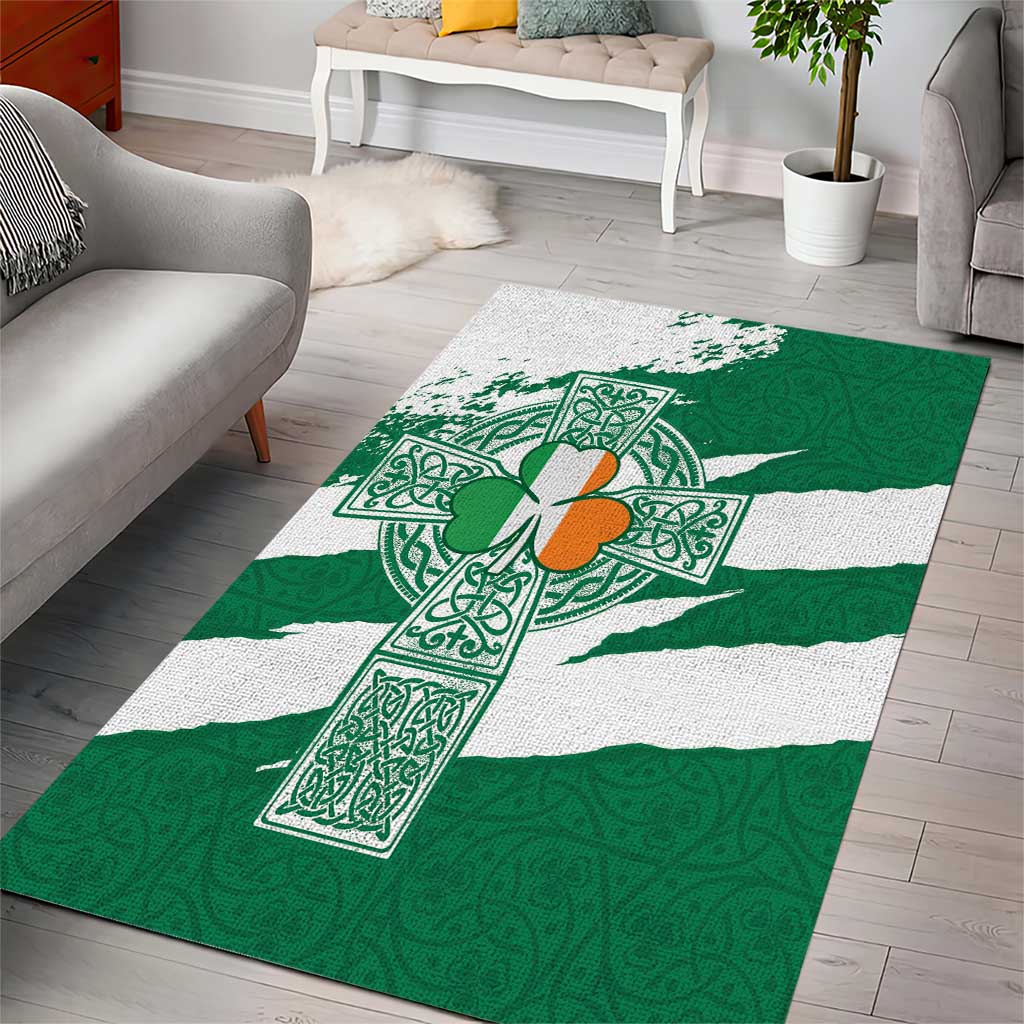 Ireland Celtic Cross Area Rug Irish Flag Shamrock - Wonder Print Shop