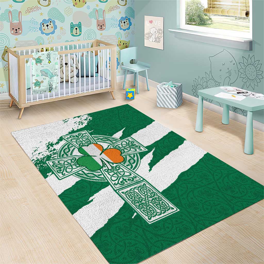 Ireland Celtic Cross Area Rug Irish Flag Shamrock - Wonder Print Shop