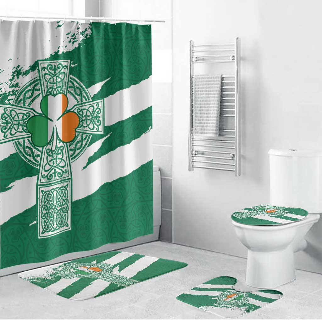Ireland Celtic Cross Bathroom Set Irish Flag Shamrock - Wonder Print Shop