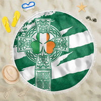 Ireland Celtic Cross Beach Blanket Irish Flag Shamrock - Wonder Print Shop