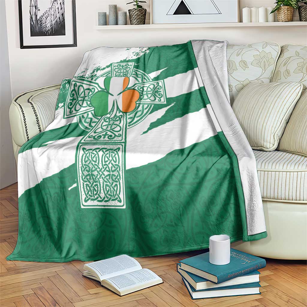 Ireland Celtic Cross Blanket Irish Flag Shamrock - Wonder Print Shop