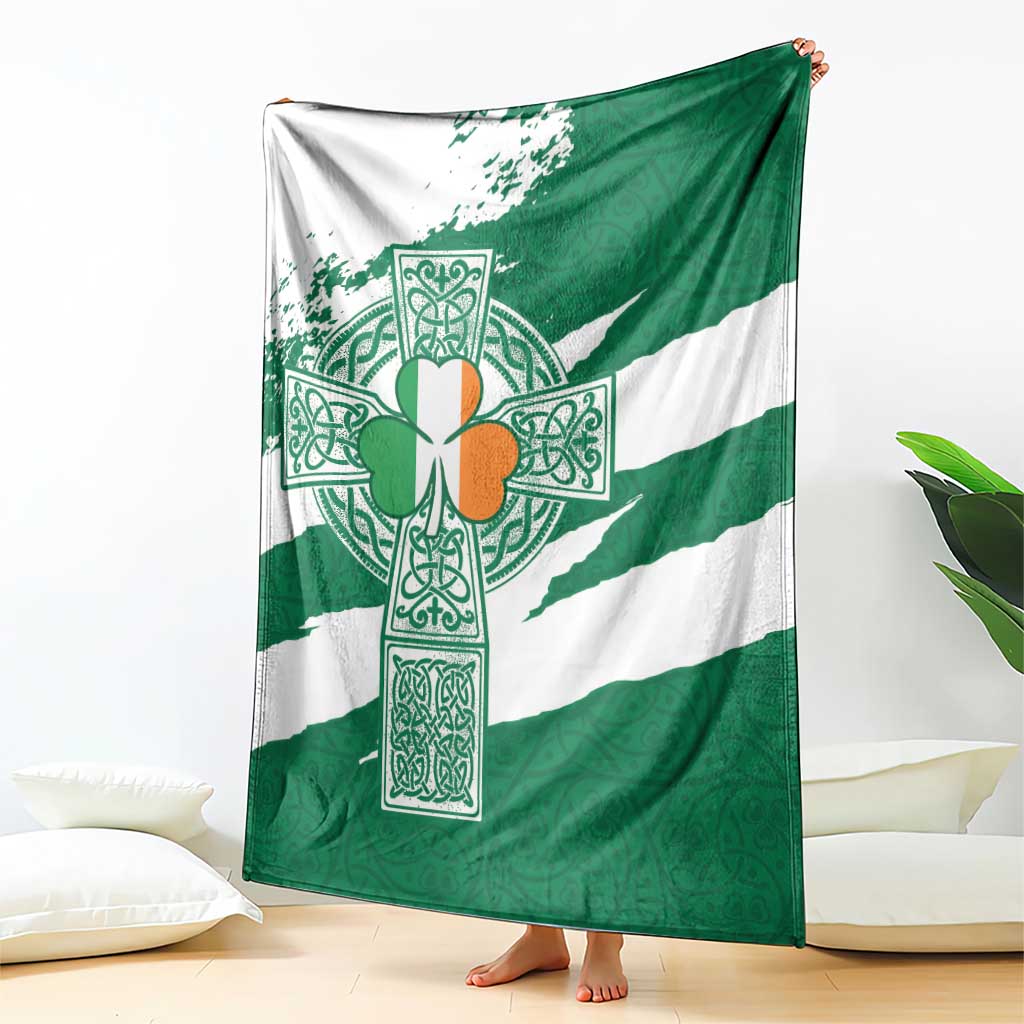 Ireland Celtic Cross Blanket Irish Flag Shamrock - Wonder Print Shop