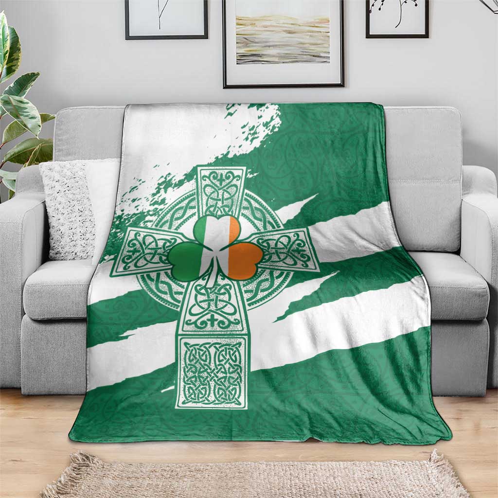 Ireland Celtic Cross Blanket Irish Flag Shamrock - Wonder Print Shop