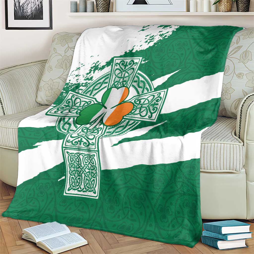 Ireland Celtic Cross Blanket Irish Flag Shamrock - Wonder Print Shop
