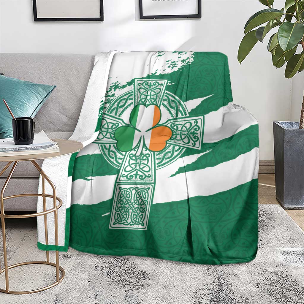 Ireland Celtic Cross Blanket Irish Flag Shamrock - Wonder Print Shop