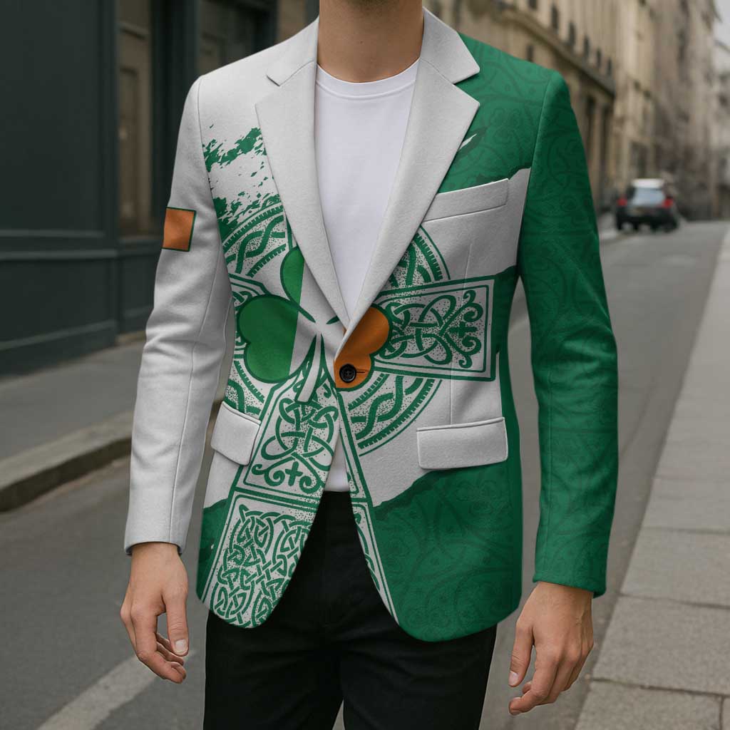 Ireland Celtic Cross Blazer Irish Flag Shamrock - Wonder Print Shop