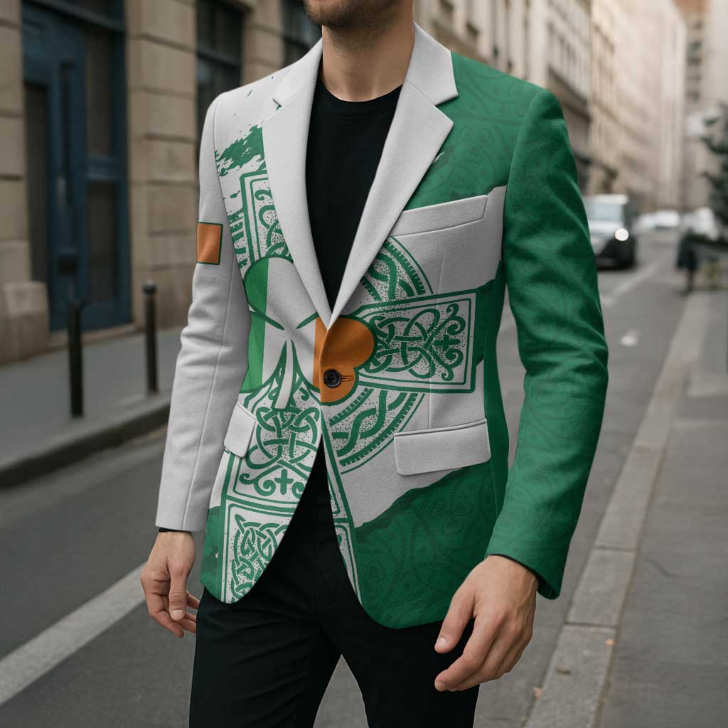 Ireland Celtic Cross Blazer Irish Flag Shamrock - Wonder Print Shop