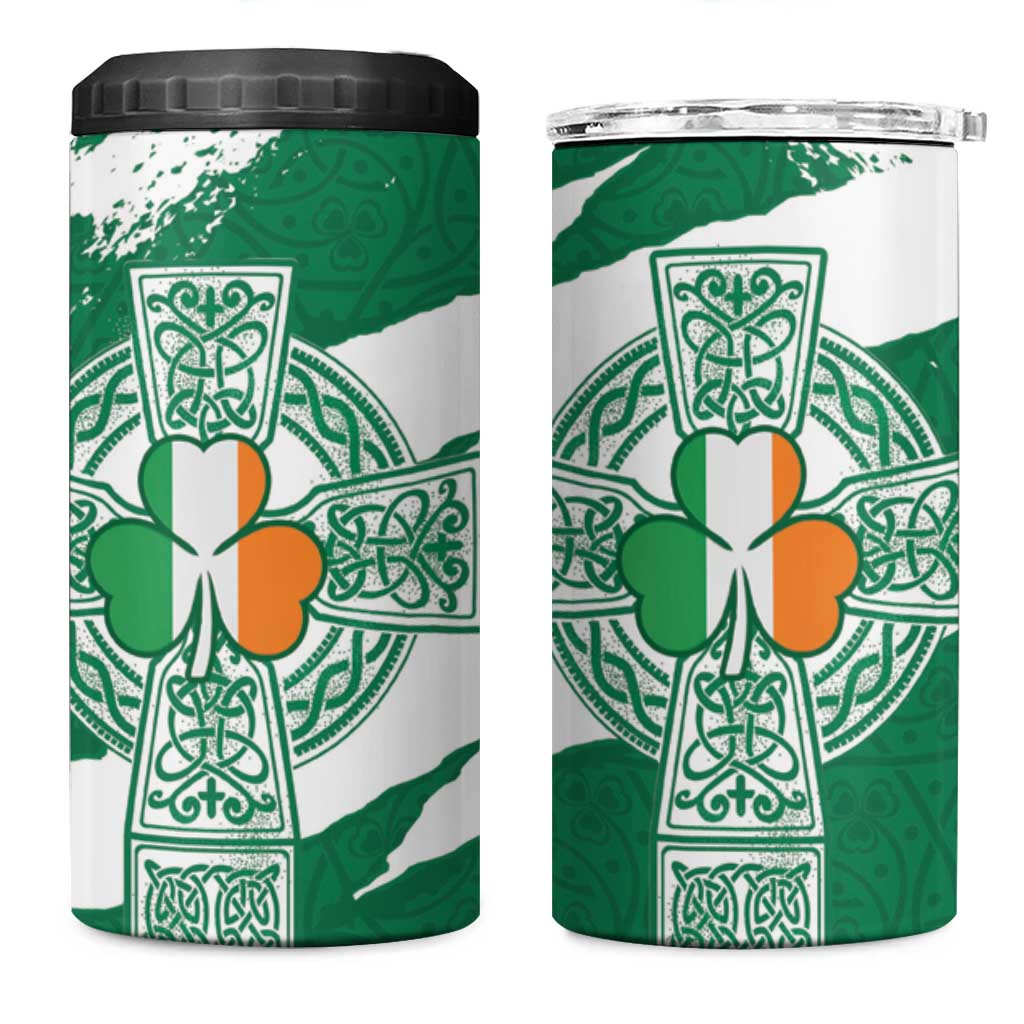 Ireland Celtic Cross 4 in 1 Can Cooler Tumbler Irish Flag Shamrock - Wonder Print Shop