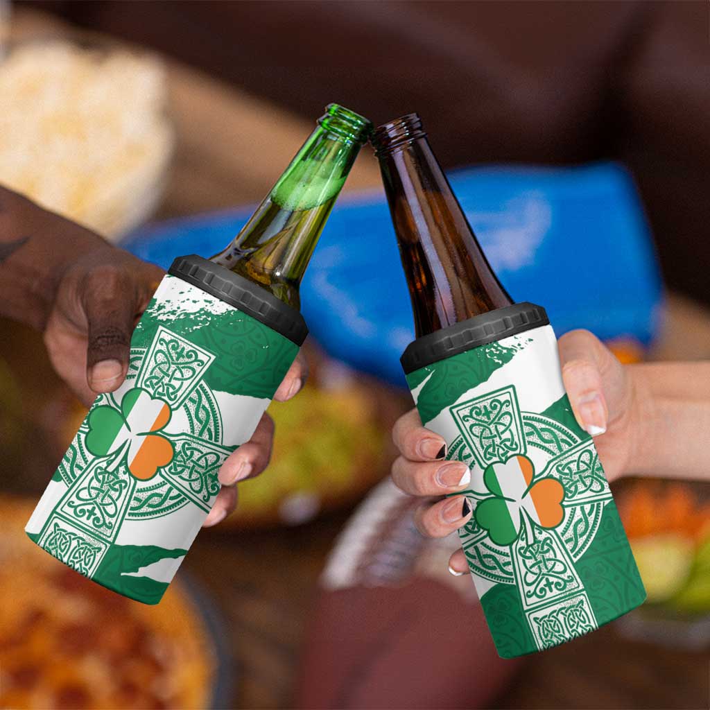 Ireland Celtic Cross 4 in 1 Can Cooler Tumbler Irish Flag Shamrock - Wonder Print Shop