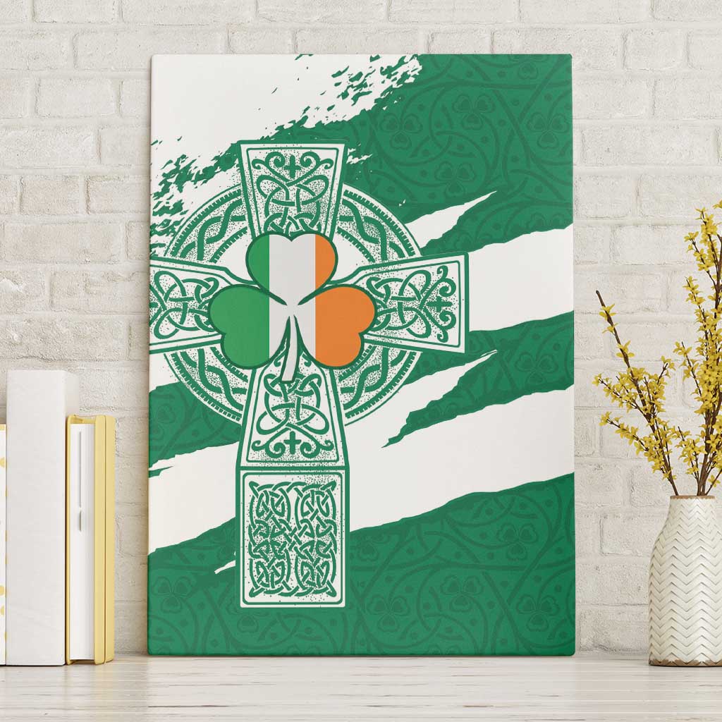 Ireland Celtic Cross Canvas Wall Art Irish Flag Shamrock - Wonder Print Shop
