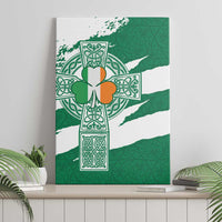 Ireland Celtic Cross Canvas Wall Art Irish Flag Shamrock - Wonder Print Shop