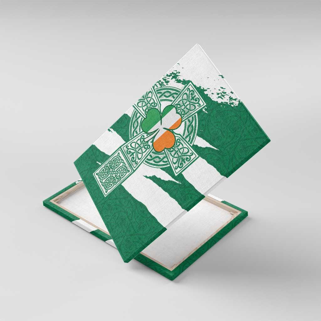 Ireland Celtic Cross Canvas Wall Art Irish Flag Shamrock - Wonder Print Shop