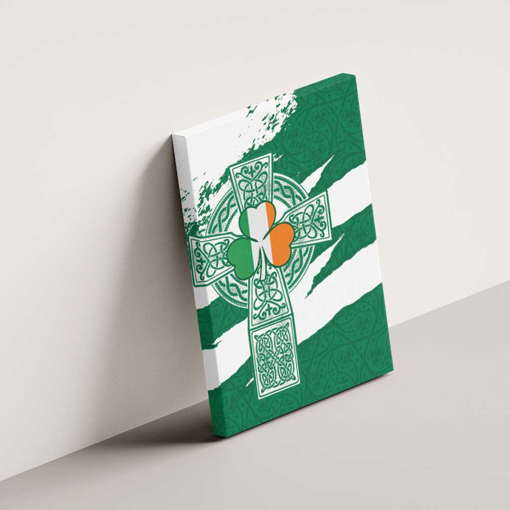 Ireland Celtic Cross Canvas Wall Art Irish Flag Shamrock - Wonder Print Shop