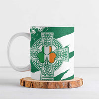 Ireland Celtic Cross Ceramic Mug Irish Flag Shamrock - Wonder Print Shop