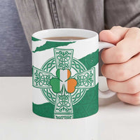 Ireland Celtic Cross Ceramic Mug Irish Flag Shamrock - Wonder Print Shop