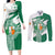 Ireland Celtic Cross Couples Matching Long Sleeve Bodycon Dress and Long Sleeve Button Shirt Irish Flag Shamrock - Wonder Print Shop