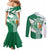 Ireland Celtic Cross Couples Matching Mermaid Dress and Long Sleeve Button Shirt Irish Flag Shamrock - Wonder Print Shop