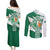 Ireland Celtic Cross Couples Matching Puletasi and Long Sleeve Button Shirt Irish Flag Shamrock - Wonder Print Shop