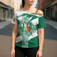 Ireland Celtic Cross Cross Shoulder Shirt Irish Flag Shamrock - Wonder Print Shop