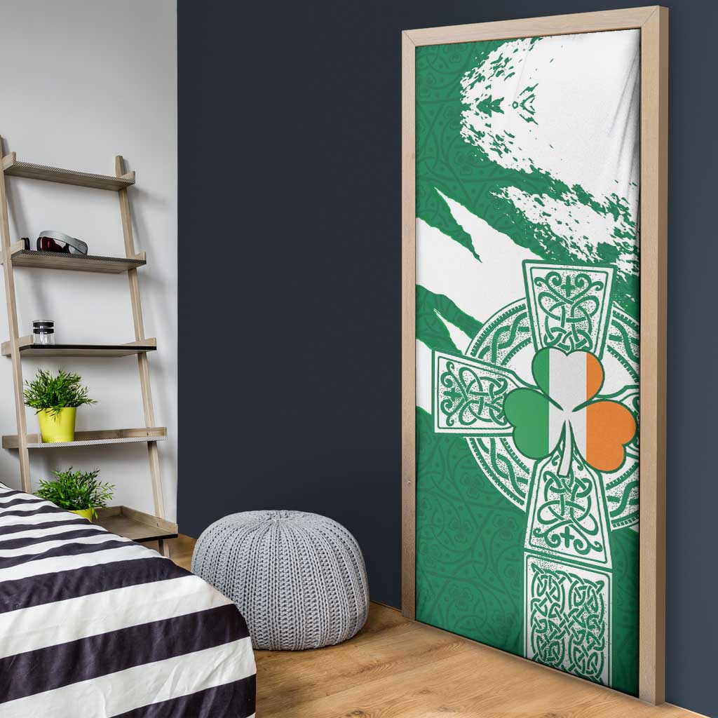 Ireland Celtic Cross Door Cover Irish Flag Shamrock - Wonder Print Shop