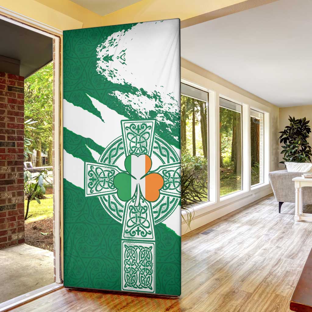 Ireland Celtic Cross Door Cover Irish Flag Shamrock - Wonder Print Shop