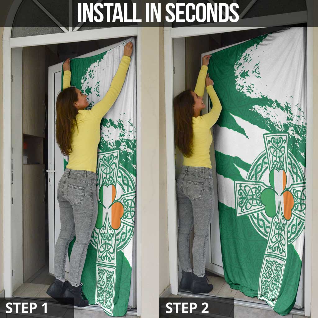 Ireland Celtic Cross Door Cover Irish Flag Shamrock - Wonder Print Shop