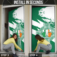 Ireland Celtic Cross Door Cover Irish Flag Shamrock - Wonder Print Shop