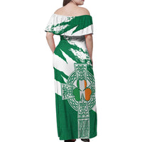 Ireland Celtic Cross Family Matching Off Shoulder Maxi Dress and Hawaiian Shirt Irish Flag Shamrock - Wonder Print Shop