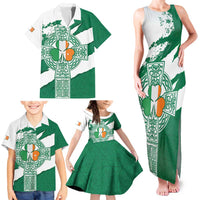 Ireland Celtic Cross Family Matching Tank Maxi Dress and Hawaiian Shirt Irish Flag Shamrock - Wonder Print Shop