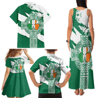 Ireland Celtic Cross Family Matching Tank Maxi Dress and Hawaiian Shirt Irish Flag Shamrock - Wonder Print Shop