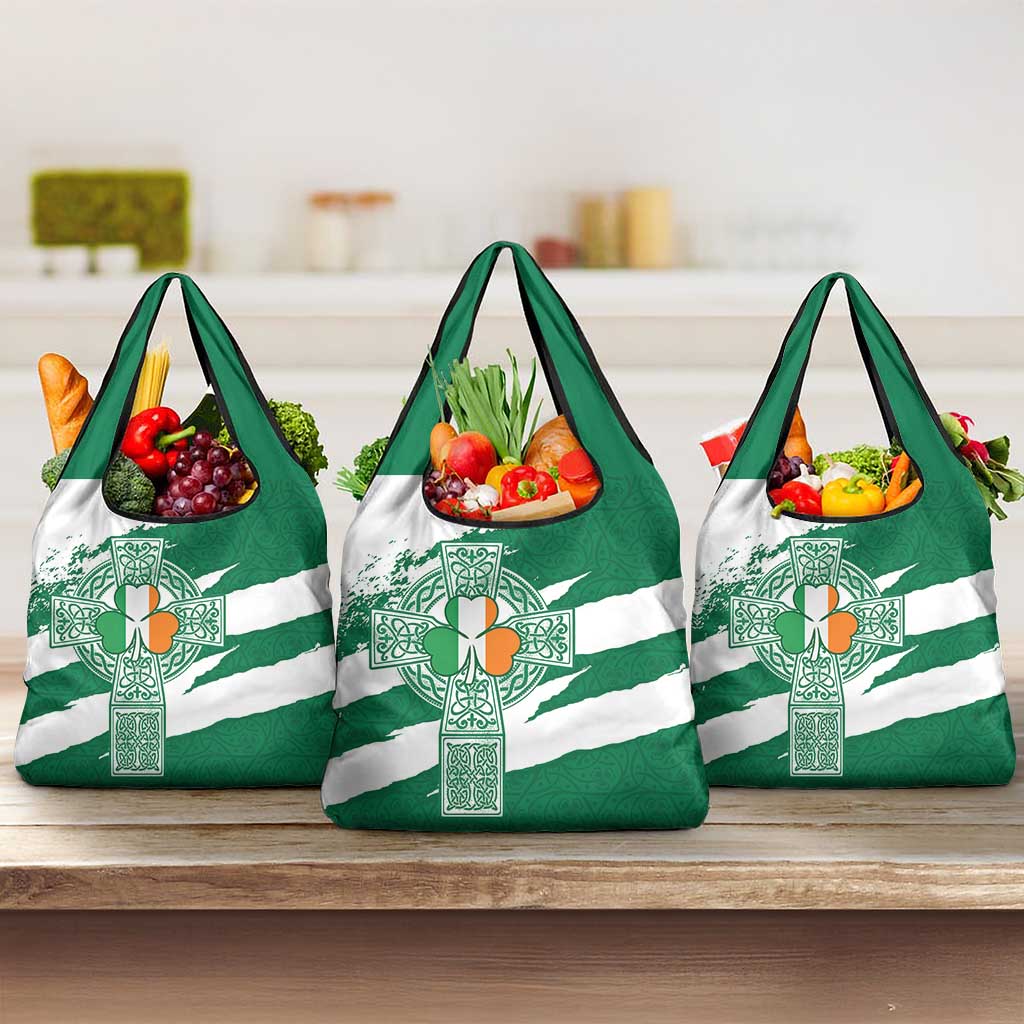 Ireland Celtic Cross Grocery Bag Irish Flag Shamrock - Wonder Print Shop