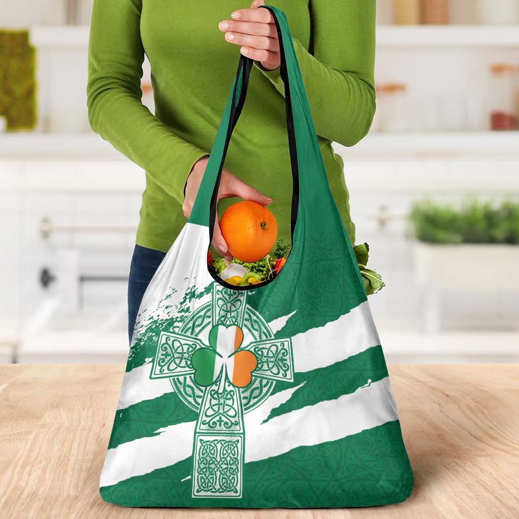 Ireland Celtic Cross Grocery Bag Irish Flag Shamrock - Wonder Print Shop