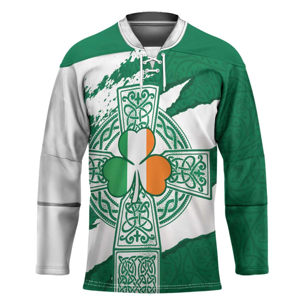 Ireland Celtic Cross Hockey Jersey Irish Flag Shamrock - Wonder Print Shop