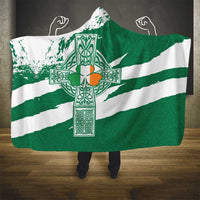 Ireland Celtic Cross Hooded Blanket Irish Flag Shamrock - Wonder Print Shop