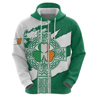 Ireland Celtic Cross Hoodie Irish Flag Shamrock - Wonder Print Shop