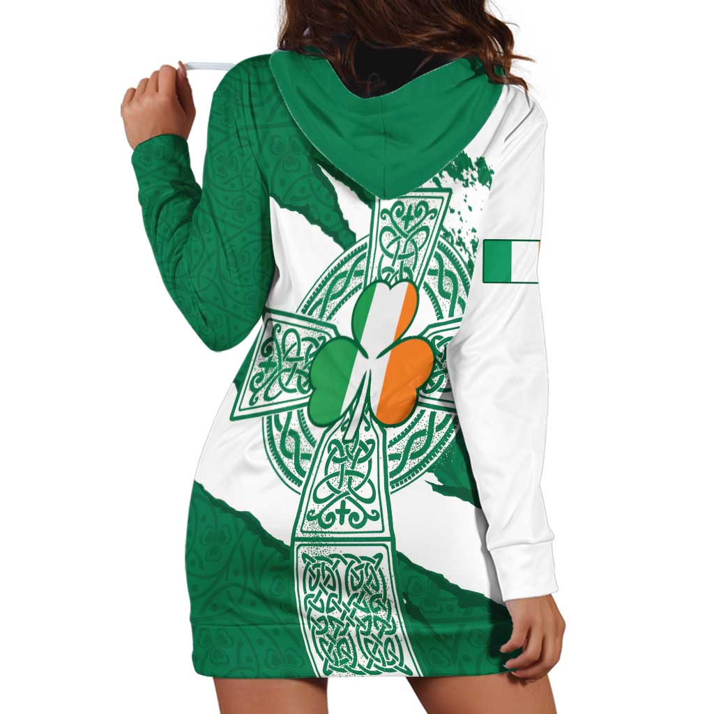 Ireland Celtic Cross Hoodie Dress Irish Flag Shamrock - Wonder Print Shop