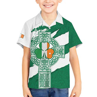 Ireland Celtic Cross Kid Hawaiian Shirt Irish Flag Shamrock - Wonder Print Shop