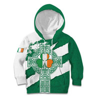 Ireland Celtic Cross Kid Hoodie Irish Flag Shamrock - Wonder Print Shop
