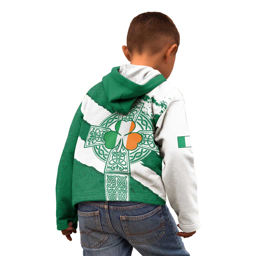 Ireland Celtic Cross Kid Hoodie Irish Flag Shamrock - Wonder Print Shop