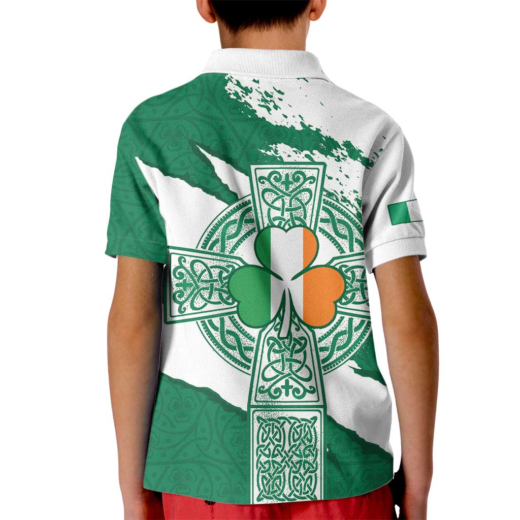 Ireland Celtic Cross Kid Polo Shirt Irish Flag Shamrock - Wonder Print Shop