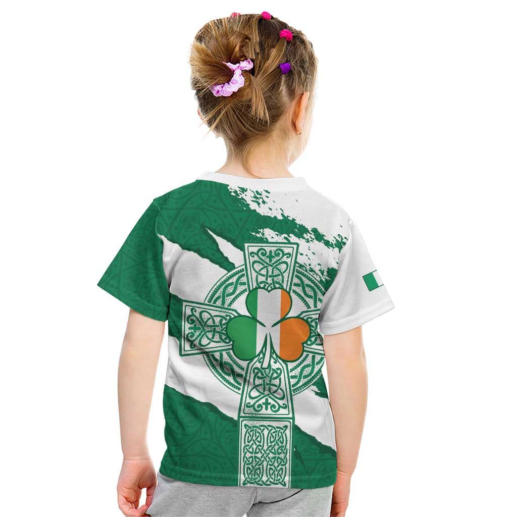 Ireland Celtic Cross Kid T Shirt Irish Flag Shamrock - Wonder Print Shop